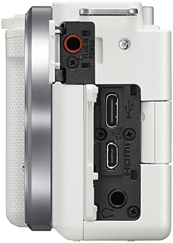 Sony ZV-E10 Minflorless Alpha APS-C VLOG CAMANHO BODY E 16-50MMM F3.5-5.6 LENS ZOOM ILCZV-E10L/W Pacote branco com capa fotográfica de engrenagem de Deco + Bateria extra + Software de vídeo e acessórios de vídeo