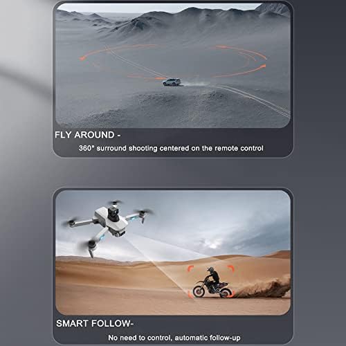 Qiyhbvr drone GPS dobrável com câmera UHD de 8k para adultos, quadcopter com motor sem escova, retorno automático para casa, siga -me, voe, gama de controle longo, inclui transporte de bolsa de transporte