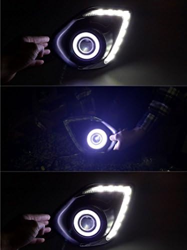AUPUPECH LED DRL / LED Angel Eyes Fog Lights com Bulbos de Halogênio H11 55W para 2013 2014 2015 Mitsubishi Outlander Sport