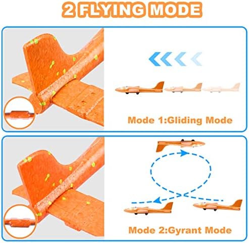 Lerjiaus 3 pacote LED LED REAÇÃO TRINHOLADOR DO AVIANO, Aviões de espuma de 12,6 para crianças Presente de menino, 2 modos de vôo