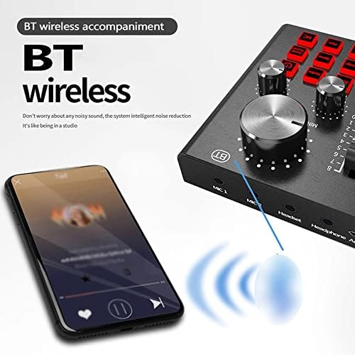 Cartão de som ao vivo YTYZC V8 Plus para transmitir 15 efeitos Mixer de áudio USB para dispositivo de trocador de voz de microfone