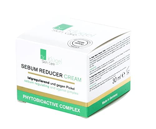 Dr. Klügel Sebum Reducer Cream, hidratante orgânico contra espinhas, cuidados com a pele da acne, sebo regulamentada, reduz impurezas, paraben livre- 30ml