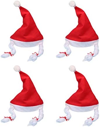 ABAODAM 4PCS Adorável Natal Papai Noel Hat Christmas Decoração Decoração de Cabeça -Chefe Decoração para Adultos Festas de Festa Usada