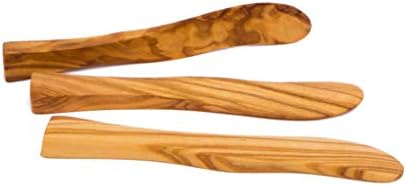 Espalhadores de madeira de oliva biológica/pequenas facas de manteiga feitas à mão - Akwood