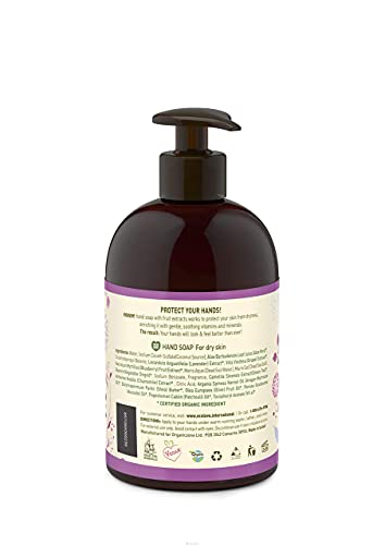Ecolove - sabão de mão líquido natural - mirtilo, uva e lavanda orgânica - sem SLS ou parabenos - sabão vegano e sem
