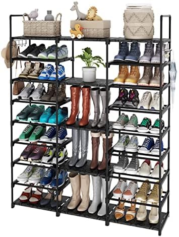 CAITLYN 9 Nível Organizador de rack de sapatos grande, segura botas de sapato de 50 a 55 pares, organizador de armazenamento