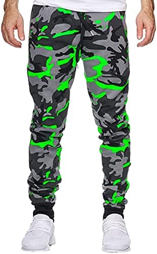 Casual Shot de camuflagem masculina Sports Sports Troushers Fitness Print Pants Men Slip Slip