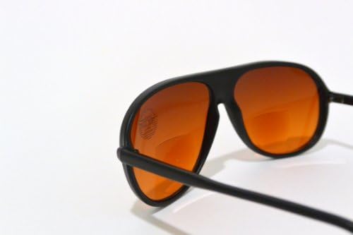 Óculos de sol bifocal quadro preto com lente de bloqueador azul Power +1,50
