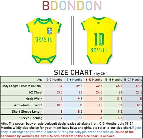 Bdondon Sport Fãs Roupos de bebê Brasil camisa de bebê Amarelo Criança infantil Roupfits para meninos e meninas brasilianas