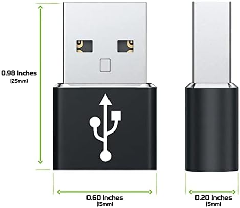 Usb-C fêmea para USB Adaptador rápido compatível com seu GoPro Hero7 Silver for Charger, Sync, dispositivos OTG como