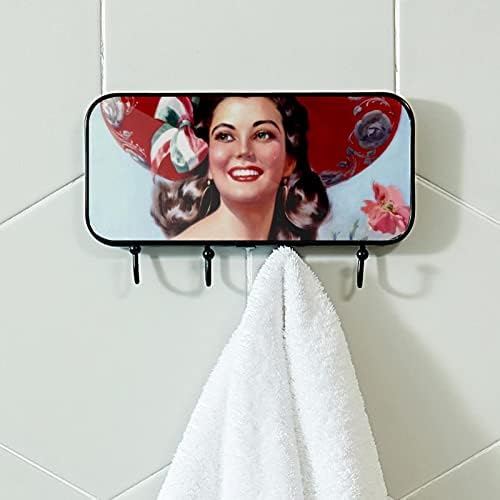 Suporte de toalheiro Montado com a parede Rack de toalha Decoração de banheira Roupa de roupão de casaco Vintage México