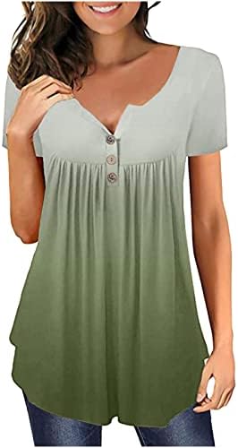Camiseta de outono de verão para feminino manga curta de pescoço de pescoço de pescoço