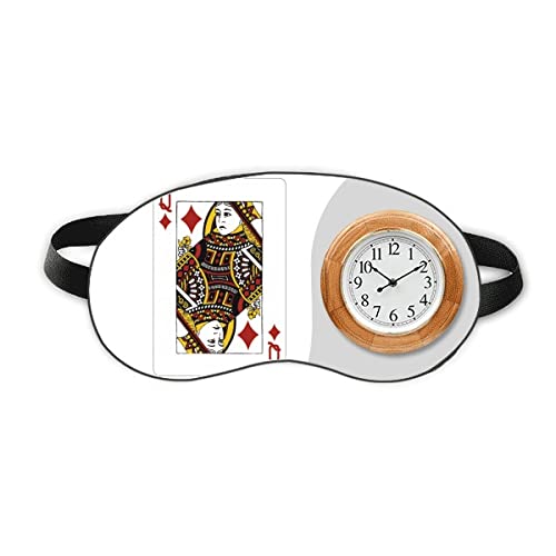 Diamond Q Playing Cards Pattern Sleep Eye Head Clock Travel Shade