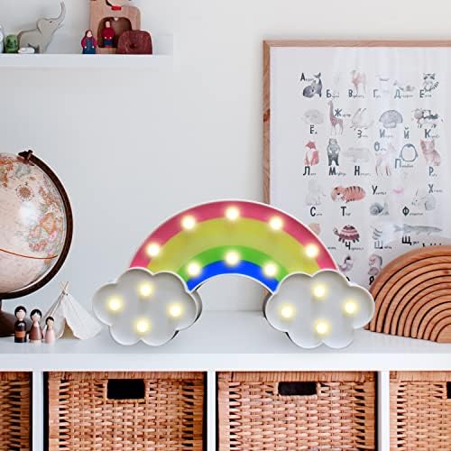 Vicila Rainbow liderou luzes de sinal de letreiro, luz de luz de bateria e lâmpada de parede para quarto, quarto infantil, sala de viveiro, decorações de junho -Rainbow