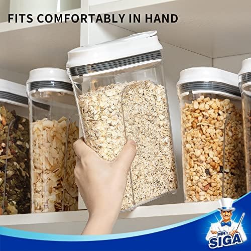 Mr.Siga 2 Pacote de dispensador de cereais Airtight, dispensador de armazenamento de recipientes de cereais, BPA livre, 1,6