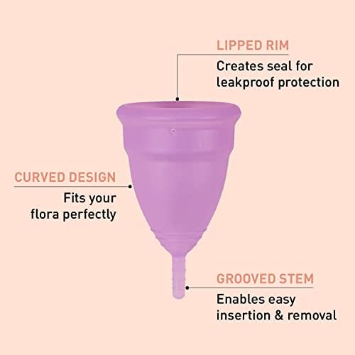 Sirona reutilizável copo menstrual - tamanho grande com bolsa, mini lavagem íntima 15 ml e lavagem de copo 15ml | Xícara