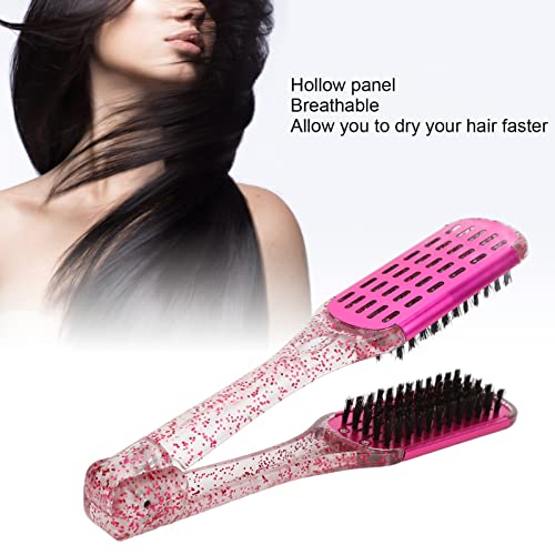 Pente de tala com alisamento de cabelo, cabelo macio para cabelos dupla face alisadores de arbustos ferramenta de estilo rosa vermelha