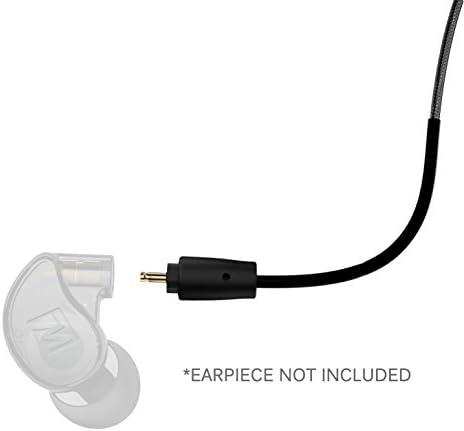 MEE Audio USB Tipo C Cabo de fone C com microfone e 3-Button Remote para MX Pro Series e M6 Pro In-ear Monitors, Black