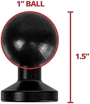 Tackform 1 Ball com 1/4 -20 Feminino e cabeça hexadecimal. Construção de metal com revestimento emborrachado na bola.