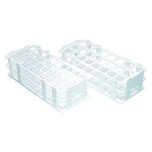 Rack de tubo de teste de plástico de 13 mm, branco, Karter Scientific