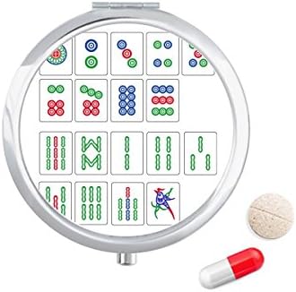 Cultura chinesa Mahjong Chess Caso Case Pocket Medicine Storage Storage Dispenser