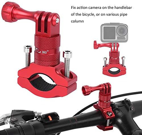 Yyoyy Aluminum Ligy Bike Mount Mount Compatible com a câmera de ação GoPro, Posto de segurança de bicicleta rotativa