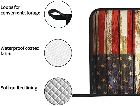 American Flag USA Plank Square Pottled Isolder Pad para 2 peças Conjunto