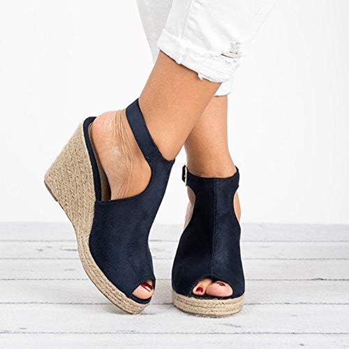 Sandálias Shakumy para mulheres de verão casual, sandálias de fivela de tornozelo feminino clipe de dedo chinelos lisos