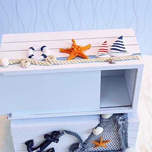 CABILOCK 1PC Mediterrâneo decorativo Caixa de lenço de lenço de papel Caixa de madeira Caixa de lenço de lenço de lenço de papel