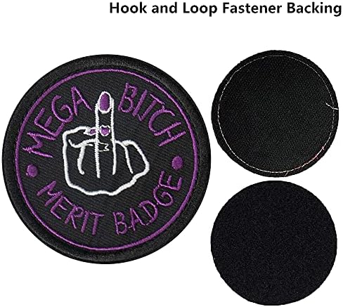 2pcs Mega Bitch Merit Distrange emblema bordado emblemas de patch tático Moral militar Funny Decorative Patches Funny Sewing