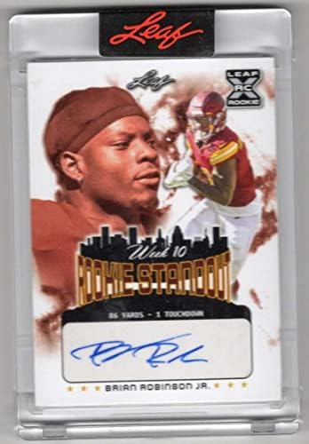 Brian Robinson Jr RC Auto 2022 Leaf Rookie Standing 23/55 Autograph Comandantes MT-MT+ NFL Football