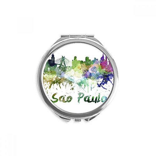 Sao Paula Brasil Cidade Brasil Cidade Aquarela Compacta Espelho redondo Vidro de bolso portátil