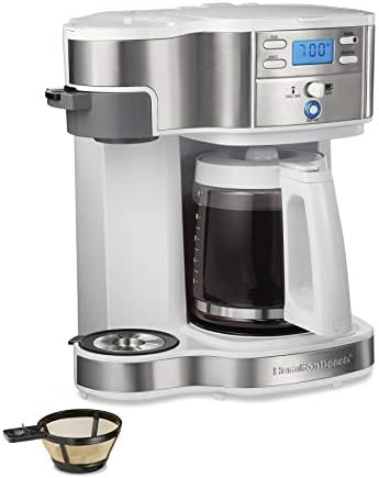 Hamilton Beach 49933 2-Way 12 xícara de cafeteira de gotejamento programável e máquina de servir único, garra de vidro, pausa automática