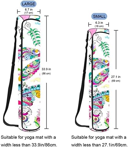 Bolsa de tapete de ioga ratgdn, borboletas florais Exercício de ioga transportadora