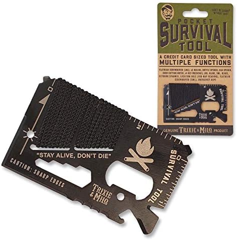 Trixie & Milo Pocket Survival Tool - Acessórios de acampamento, ferramenta de sobrevivência, ferramenta de carteira, ferramenta