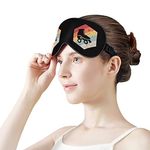 Patins de patins vintage máscara de olho impressa para os olhos macios capa de olho com cinta ajustável Eyeshade Night Travel For Men Mulheres
