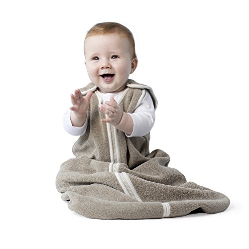 Saco de saco de dormir para bebês - velo polar premium, cobertor vestível interno - meninos e meninas. Caixa com os bebês, com alças convenientes para sono seguro e confortável, mocha, média