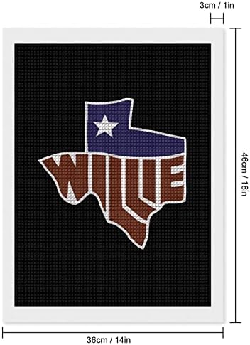 Willie's Texas Diamond Painting Kit Pictures Diy Full Drill Acessórios para casa adultos Presente para decoração de parede em casa 12 x16
