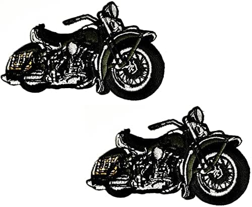 Kleenplus 2pcs. Racing Motorbike Bordado adesivo de tecido de tecla vintage Motocicletas Ferro de desenho animado em costura na lembrança Patches de presentes Logo Casas de backpacks de jeans Jeans Jeans