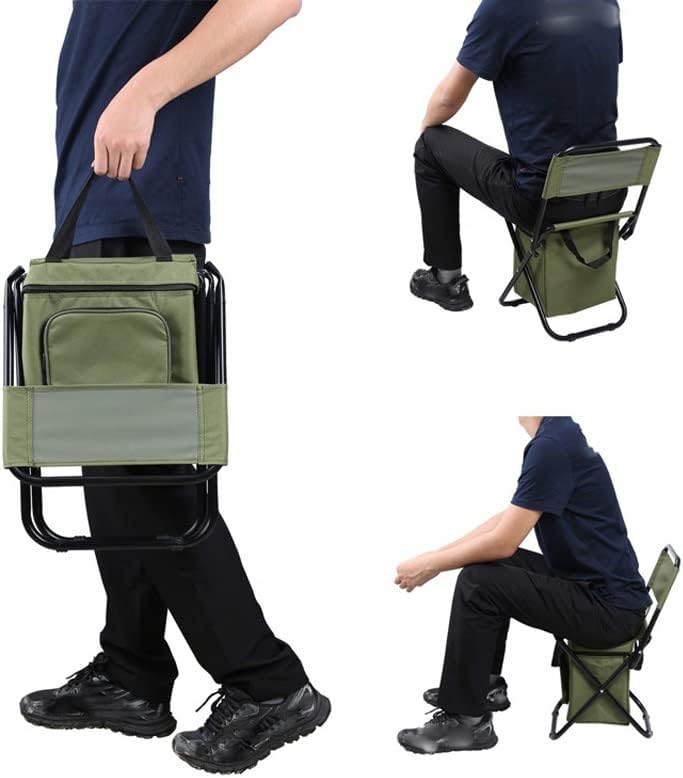 Gkmjki portátil Cadeira de bolsa de gelo dobrável portátil com saco de armazenamento com função de isolamento traseiro Cadeira