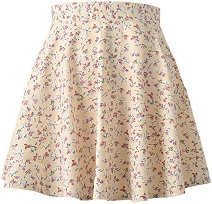 Saias de chiffon de cintura alta para mulheres Vinttage estampa floral Flowy Golf Skorts Skorts CULOTTES MINI SAIA