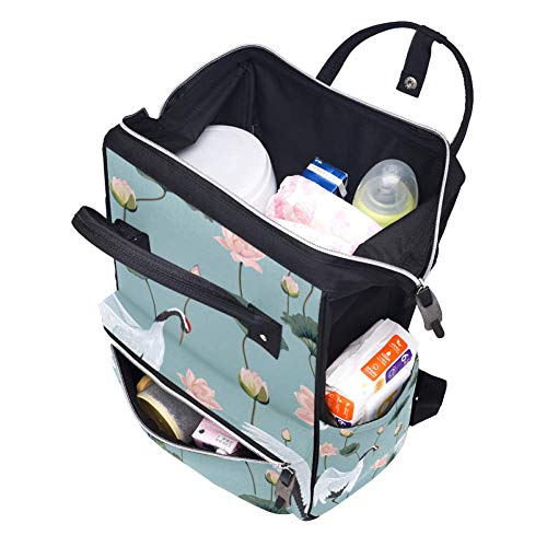 Guindastes japoneses e lótus bolsas de fraldas bolsas de mochila mamãe saco de enfermagem para cuidados com o bebê
