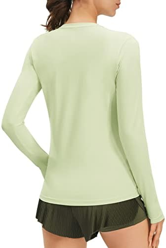 Persit UPF feminino 50+ camisas de manga comprida Treino Caminhadas UV Sun Protection camisetas Rápida de polegar seco
