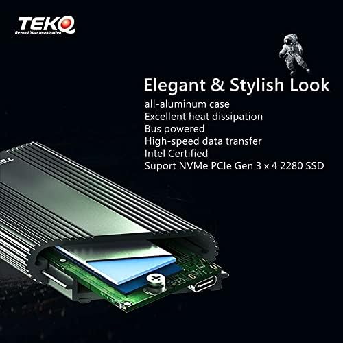 TEKQ Thunderbolt 3 SSD Gabinete, Thunderbolt 4, USB 4, compatível com WD SN570, SN750, SN850X, P3 crucial, P3 Plus P5, P5 Plus, PNY CS2140, CS3040