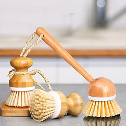 Escova de eambrite pincéis de bambu escova de lavagem de madeira limpeza de madeira conjunta para panelas panelas pia de cozinha