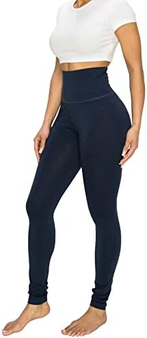 Ettellut - calças de algodão e spandex femininas com comprimento total - ótimo para ioga, treino, exercício, academia