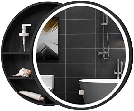 Fifor Led Round Banheiro Mirror Gabinete, armário de espelho deslizante, montagem de superfície, armários de parede sobre
