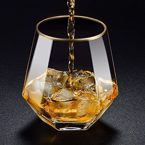 Vijão de vidro de água copos de copos de vidro de 10,1 onças, copo de uísque criativo para casa, copo de uísque de bourbon, rum,