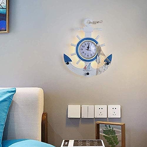 Lâmpadas de mesa GMLSD, lâmpada de mesa, leme azul de leme infantil lâmpada de parede quarto desenho animado lâmpada decorativa de cabeceira da cama de jardim de infância, lâmpada de parede de relógio quente 36 x 8 x 43