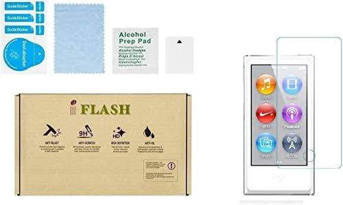 IFLASH [Promoção de 5 pacotes] Protetor de tela de vidro temperado para Apple iPod Nano 7th e 8th Generation - Cristal Clear/2.5D Bordas arredondadas/9H Duridade/Scratch Proof/Bubble Free/Oleophobic Coating